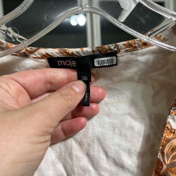 Maje Paisley Ruffled Maxi Dress Orange - Picture 14 of 16